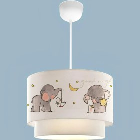 Resim Homing Kids Fil Desenli Çocuk Odası Sarkıt Beyaz Kumaş 30 cm Genişlik 20 cm Yükseklik 