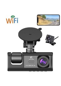 Resim Katjmer Roadis Wifi Full Hd 3 Kameralı Araç Içi Güvenlik Kamerası 