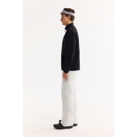 Resim AVVA Erkek Siyah Dik Yaka Fermuarlı Soft Touch Polar Regular Fit Sweatshirt A52Y1207 