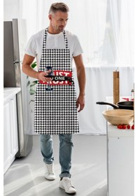 Resim Trust No One Mutfak Önlüğü Keten Kumaş, Uluslararası Yıkama Ve Solmama Sertifikası Çok Renkli 