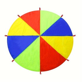 Resim 1 adet 2m/3m Katlanabilir Gökkuşağı Şemsi, Renkli Spor Eğitimi Ekipmanı, Açık Hava Takım Bina Aktiviteleri ve Oyunları için, Dayanıklı Polyester Karışımı, Karışık Renkler, Festivaller ve Takım Bina Aktiviteleri için Mükemmel 