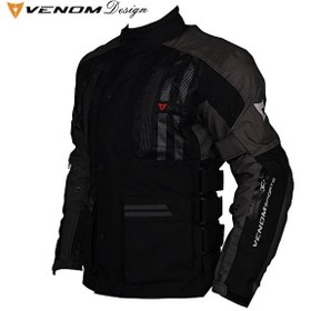 Resim Venom Tourex Touring Siyah-Gri Bayan Motosiklet Montu 