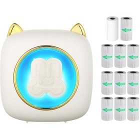 Resim Vkemall C23 Termal Etiket Yazıcı - Bluetooth, 203dpi, 1200mah Pil - 1 Adet Termal + 10 Adet Yapışkan Kağıt, Beyaz 