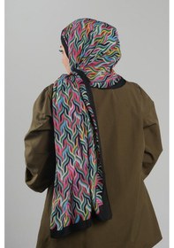 Resim Giverny Pembe Desenli Şal Kesik Elyaf Dijital Baskılı Pamuksu Çizgili 202115 04 Pembe 