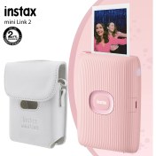 Resim Fujifilm Instax Mini Link 2 Toz Pembe Akıllı Telefon Yazıcısı ve Deri Kılıf 