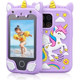 Resim Denisam Çocuklar Için Eğitici Telefon Dokunmatik Ekran Çift Kameralı Fenerli Müzik Çalar Oyun Video 