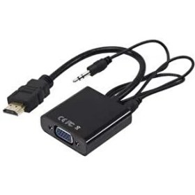 Resim Powermaster HDMI'dan VGA'ya Ses Desteğiyle Dönüştürücü 1 Port 32015 Model Siyah 