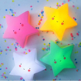 Resim Tahtakale Dünyası Gülen yıldız çocuk duvar masa lambası renkli gece lambası led lamba oda lambası 
