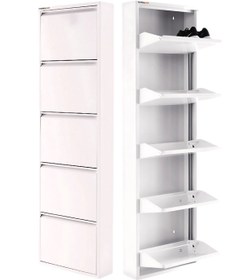 Resim mobilyapratik 5'li Metal Ayakkabılık - Beyaz 