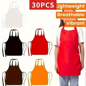 Resim 30 Adet Canlı Gençler İçin Tek Kullanımlık Önlükler - Dokumasız, Hafif & Nefes Alabilir, Sanat, El İşleri, Pişirme, Yemek Yapma İçin 5 Renk - Sınıf Aktiviteleri & Doğum Günü Partileri İçin İdeal 