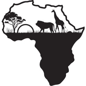 Resim Afrika Safari Duvar Dekor Sticker 69 x 75 cm 