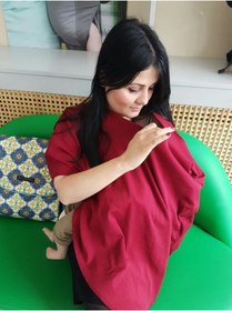 Resim Çok Amaçlı Emzirme Örtüsü - Bordo 