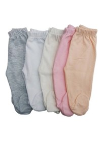 Resim Kız Bebek Patikli Alt Hava Alır Kumaş Düz Renk 5 Li Paket Çok Renkli 