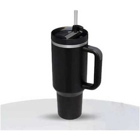 Resim Pazly 40oz Çift Vakumlu Paslanmaz Çelik Termos - Seyahat, Buzlu/sıcak İçecek, Sap Ve Pipetli 