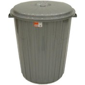 Resim Çöp Kovası Kapaklı Plastik 50 Lt Gri 