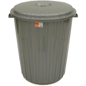 Resim Çöp Kovası Kapaklı Plastik 50 Lt Gri 