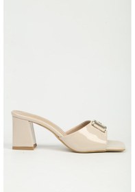 Resim Pierre Cardin Kadın Bej Rugan Topuklu Terlik Pc-55787 Bej 