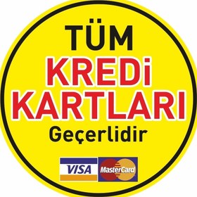 Resim cicigünler Tüm Kredi Kartları Geçerlidir Yazılı Levha Çift Taraflı 