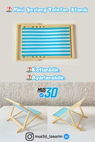 Resim Mus3D Mini Şezlong Telefon Standı - Katlanabilir, 3D Baskı, Renkli Tasarım 