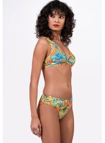 Resim Endeep Kadın Ayarlanabilir Askılı Desenli Toparlayıcı Bikini Takımı Turuncu 