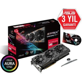Resim Asus ROG STRIX-RX580-T8G- Gaming AMD Radeon RX580 8GB OC 256Bit DDR5 PCI-E 3.0 Ekran Kartı 