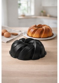 Resim Mozaik Döküm Kek Kalıbı 26cm Siyah Siyah 