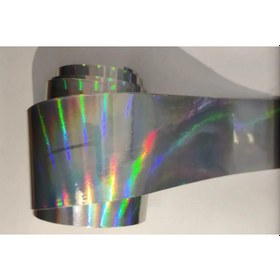 Resim Hologram Gökkuşağı Süsleme 7cmx250cm Şerit Bant Folyo 