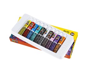 Resim Color Nc-287 Akrilik Boya 10'lu Tüp Karışık, Çok Renkli 