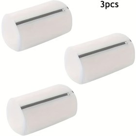 Resim 3 Adet Fermuarlı Oval Polyester Çamaşır Torbası, Çok Amaçlı File Çamaşır Keseleri - Ayakkabılar, Çoraplar, Sütyenler İçin Uygun - Dayanıklı, Yırtılmaya Karşı Dirençli, Ev Kullanımında Deformasyonu Önler 