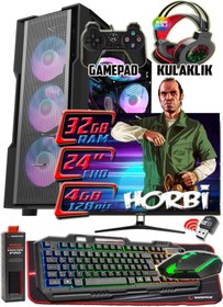 Resim WARBOX HORBİ 24"Curved Monitör i5 6500 32gb Ddr4 Ram 256gb Ssd 250gb Hdd R7 240-4gb E.kartı Gaming Takım PC 