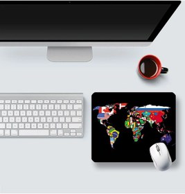 Resim World Map Flags 22x18cm Mp532218 İlyuka Mini Boy Gaming Mousepad 