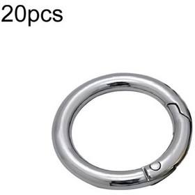 Resim Sones 3 Nokta Çinko Alaşımlı Yay Anahtarlık Halkası Metal Gümüş 20 Adet 