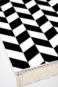 Resim Alanur Home Eko Trend Djt Yıkanabilir Kaymaz Taban 3 Lü Yatak Odası Takımı S5057 Geometrik Siyah 