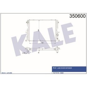 Resim Kale Oto Radyatör 350600 Su Radyatörü Defender 98- 2.2 Td4 2.4 Td4 2.5 Td5 Mt 553x439x40 