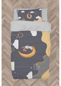 Resim Mekta Home Bebek Ve Çocuk Odası Ayda Oturan Tavşan Desenli Nevresim Takımı 