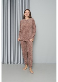 Resim Akbeniz Welsoft Polar Kadın Pijama Takımı 8519 - L Sütlü Kahverengi 
