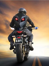 Resim Prıme Karbon, Led Gözlü Motorcu Sırt Çantası Ledli Sırt Çantası, Telefon Kontrol Kask Taşıma Çantası Siyah 
