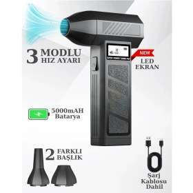 Resim Işıklı Mini Turbo Jet Fan 130000RPM Araba Aksesuarları Temizleme Üfleyici Aracı Kar Üfleyen 