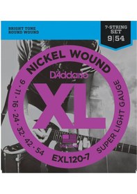 Resim D'addario Exl120-7 Elektro Gitar Tel Seti. 7 Telli. Xl. 9-54. Nıc 