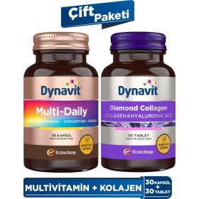 Resim Dynavit MultiDaily 30 Kapsül & Collagen Hyaluronic Acid Complex 30 Tablet - Çift Paketi 