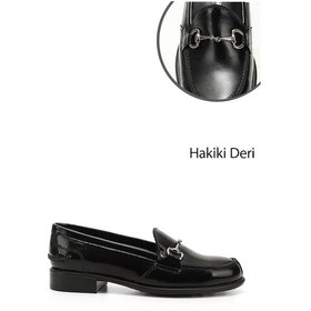 Resim Gönderi R Kadın Siyah Rugan Tokalı Hakiki Deri Loafer Ayakkabı Gdza13424210 Siyah 