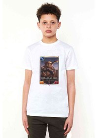 Resim Shiraza La Hoja Baskılı Unisex Çocuk Beyaz T-Shirt 