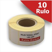 Resim 35x25 Termal Etiket | 10 Rulo Barkod Etiketi 