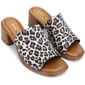 Resim Tamer Tanca Kadın Hakiki Deri Leopar Topuklu Terlik 838 809 Bn Trlk Y25 Leopar Leopar 