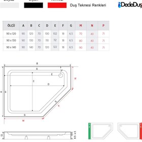 Resim Beşgen Monoblok Duş Teknesi | Mod - 90x140 / Kırmızı / Düz 