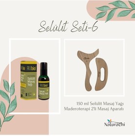 Resim Allbio Selülit Masaj Yağı 150 ML + Maderoterapi 2'li Masaj Aparatı Set 6 