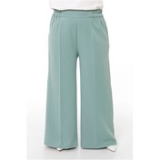 Resim Büyük Beden Beli Yandan Ve Arkadan Lastikli Mint Yeşili Pantolon 