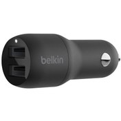 Resim Belkin BoostCharge 24W Çift Port USB-A Hızlı Araç Şarj Cihazı - Siyah 