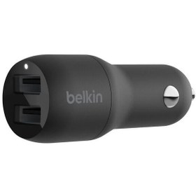 Resim Belkin BoostCharge 24W Çift Port USB-A Hızlı Araç Şarj Cihazı - Siyah 