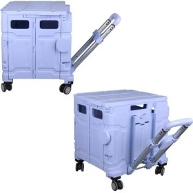 Resim Sunup SN-26967 Katlanabilir Market Pazar Kamp Tekerlekli Alışveriş Arabası 60KG Kapasiteli 